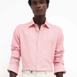 Rare Rabbit Pink Regular Fit Solid Shirt-image-80