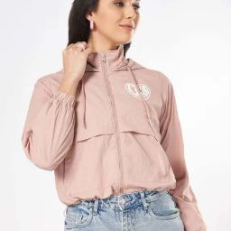People by Pantaloons Peach Printed Jacket-image-6