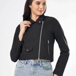 People by Pantaloons Black Plain Jacket-30