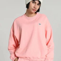 Puma Pink Cotton Loose Fit Sports Sweatshirt-12