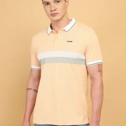 Wrangler Light Orange Regular Fit Printed Polo T-Shirt-image-51