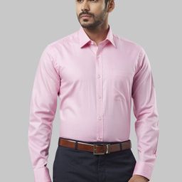 Raymond Men Pink Regular Fit Self Design Formal Shirt-image-9
