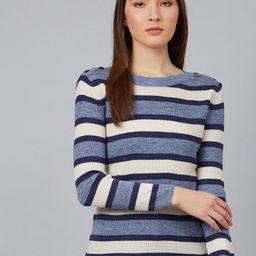 Cayman Women Blue & White Striped Acrylic Pullover-image-25