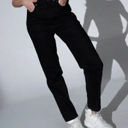Hubberholme Black Cotton Straight Fit High Rise Jeans-image-80