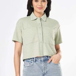 People by Pantaloons Green Chequered Shirt-image-82