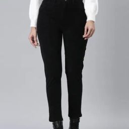 Go Colors Black Solid Trousers-picture-36