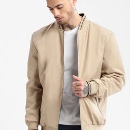 showoffff Showoff Beige Slim Fit Reversible Jacket-picture-3