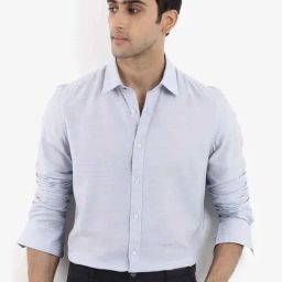 Rare Rabbit Blue Regular Fit Solid Shirt-image-25