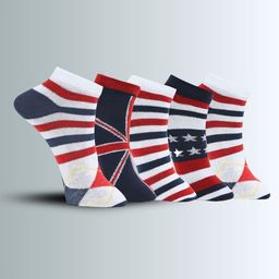 MJE Men Pack Of 5 Patterned Breathable Ankle-Length Socks-image-65