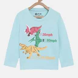 3PIN Boys Blue Typography Printed Applique T-shirt-image-99