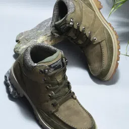 Woodland Men's Olive Derby Shoes-picture-6
