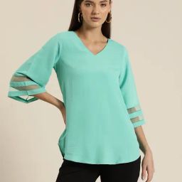 Qurvii Turquoise Top-38