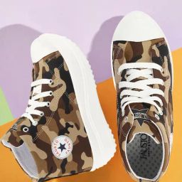 Fausto Women's Beige Ankle High Sneakers-image-67