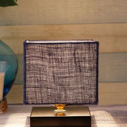 Devansh Navy Blue Solid Contemporary Square Table Lamp-39