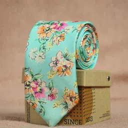 Tossido Men Green & Pink Printed Broad Tie-image-4