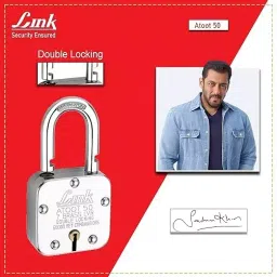 Link Atoot 50 mm Stainless Steel Chrome Finish with 3 Keys Each Padlock (Pack of 2 Pcs) image 3
