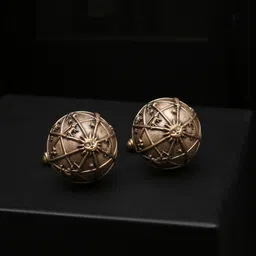 COSA NOSTRAA Copper-Toned Geometric Cufflinks-image-39