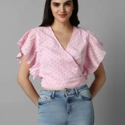 Allen Solly Pink Cotton Self Pattern Top-image-92