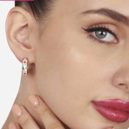Zaveri Pearls Multicolor Enamel Contemporary Floral Stud Earrings-ZPFK16141-12