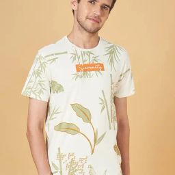 Urban Ranger by Pantaloons Off White Cotton Slim Fit Printed T-Shirt-picture-48