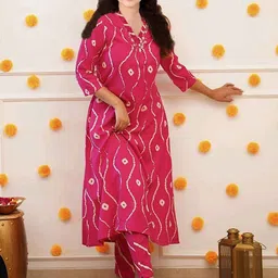 A TO Z CART Girls Geometric Printed Kurta With Trousers-picture-10