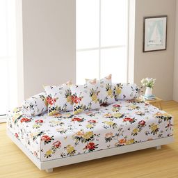 SWAYAM Set Of 6 White & Red Floral Printed 200 TC Bedsheet With Bolster & Cushion Covers-18