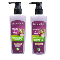 Aromaplus Set Of 2 Herbal Red Onion & Brahmi Nourishing Shampoo - 200 ml Each image 5