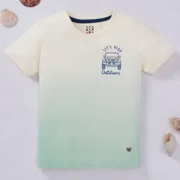Ed-a-Mamma Kids White & Green Ombre T-Shirt-image-98