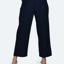 Zink London Navy Regular Fit High Rise Trousers-picture-38