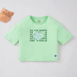 Ed-a-Mamma Kids Light Green Printed T-Shirt-picture-23