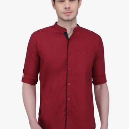 Kuons Avenue Men Maroon Smart Slim Fit Solid Casual Shirt-image-57