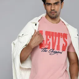Levis Pure Cotton Brand Logo Printed Slim Fit T-shirt-picture-16