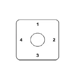 Kaycee AC Rotary Switch Four Way, No Off 90° 25 Amp Single Phase, SRP215D image 2