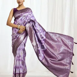KAYOMMI Ethnic Motifs Woven Design Zari Banarasi Saree-picture-18