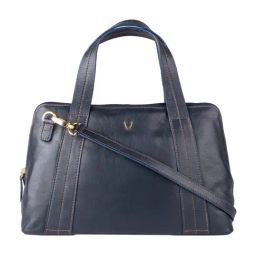 Hidesign Cerys 02 Blue Solid Medium Satchel Handbag-image-47