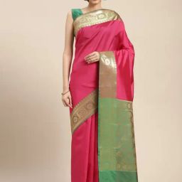 Banarasi Silk Works Pink Woven Saree With Unstitched Blouse-picture-41