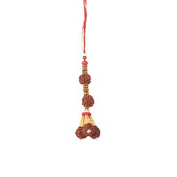 Sangria Set Of 2 Rudraksh & Beaded Bhaiya Bhabhi Rakhi with Roli Chawal Chandan & Mishri image 2