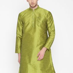 Khoday Williams Men Green Solid Straight Kurta-picture-55