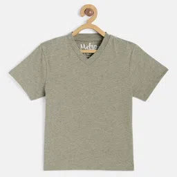 METRO KIDS COMPANY Boys Olive Green V-Neck T-shirt-picture-5