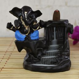 eCraftIndia Blue & Black Ganesha Smoke Fountain Showpiece-image-4