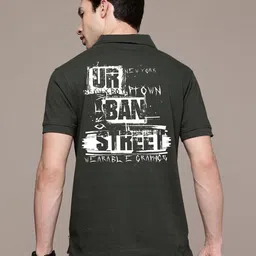 Moda Rapido Men Typography Printed Polo Collar Cotton T-shirt-image-68