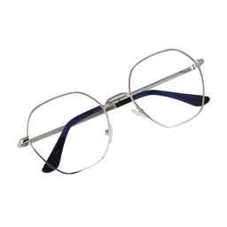 CREEK Blue Light Blocking Blue Cut Zero Power Anti-Glare Eyeglasses, Hexagon Frame For Eye Protection From Uv By Computer/Tablet/Laptop/Mobile (With Torch And Testing Card, Silver, Unisex) image 3