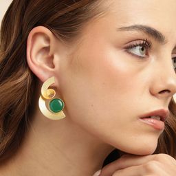 Anouk Gold Plated Beaded Contemporary Drop Earrings-4