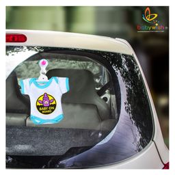 Babywish Baby on Board Car Decals Cloth Safety Sign Board - Blue-image-24