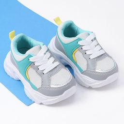 Cute Walk by Babyhug Color Block Sneakers with Velcro Closure - Green-image-9