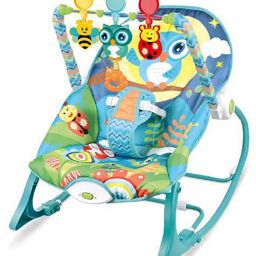 Safe-O-Kid Baby Recliner Rocker Chair with Battery Safety Belt Toy Bar Music-Blue-image-8