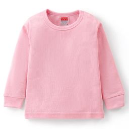Babyhug Cotton Full Sleeves Solid Thermal Vest- Pink-image-83
