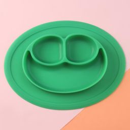 Three Compartment Silicone Plate - Green-12