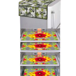 Dakshya Industries Fridge Top Cover and Fridge Mat Combo Set of 5-34