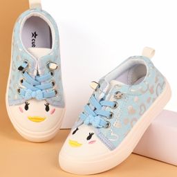 Cute Walk by Babyhug Slip On Casual Shoes with Bow Lace Applique - Blue-image-69